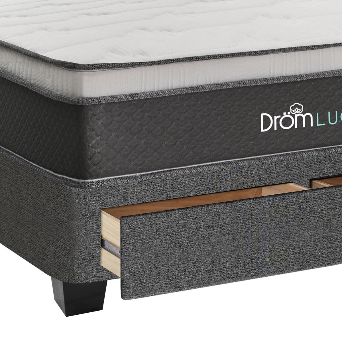 DROM - Dormitorio con Cajones Lugn 2Plz + 2 Almohadas y Protector