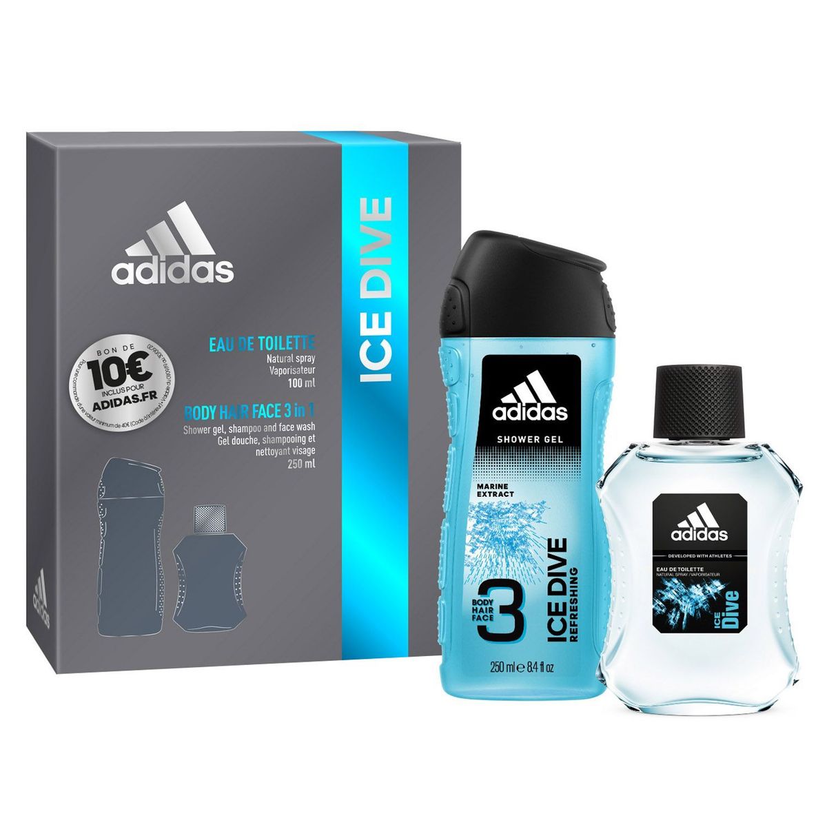 ADIDAS - Set Adidas Coffret Ice Dive EDT 100 ml + Shower Gel 250 ml