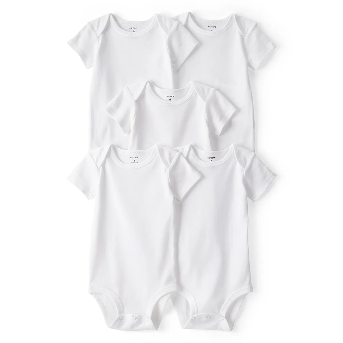 CARTERS - Body Bebé Niño Niña Pack X5 Algodón Carters