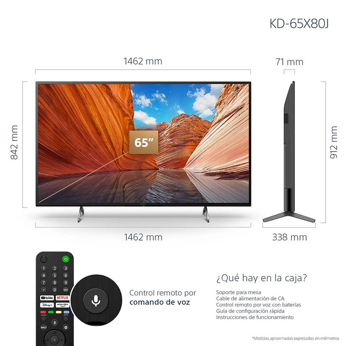 SONY - Televisor Sony 65" 4K Ultra HD Google TV Smart TV KD-65X80J
