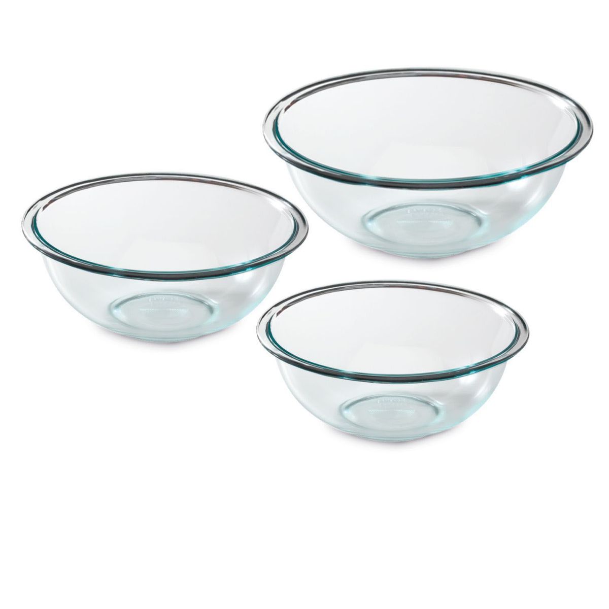PYREX - Set x3 Bowls Transparente 1.5 lt + 2.5 lt + 4 lt