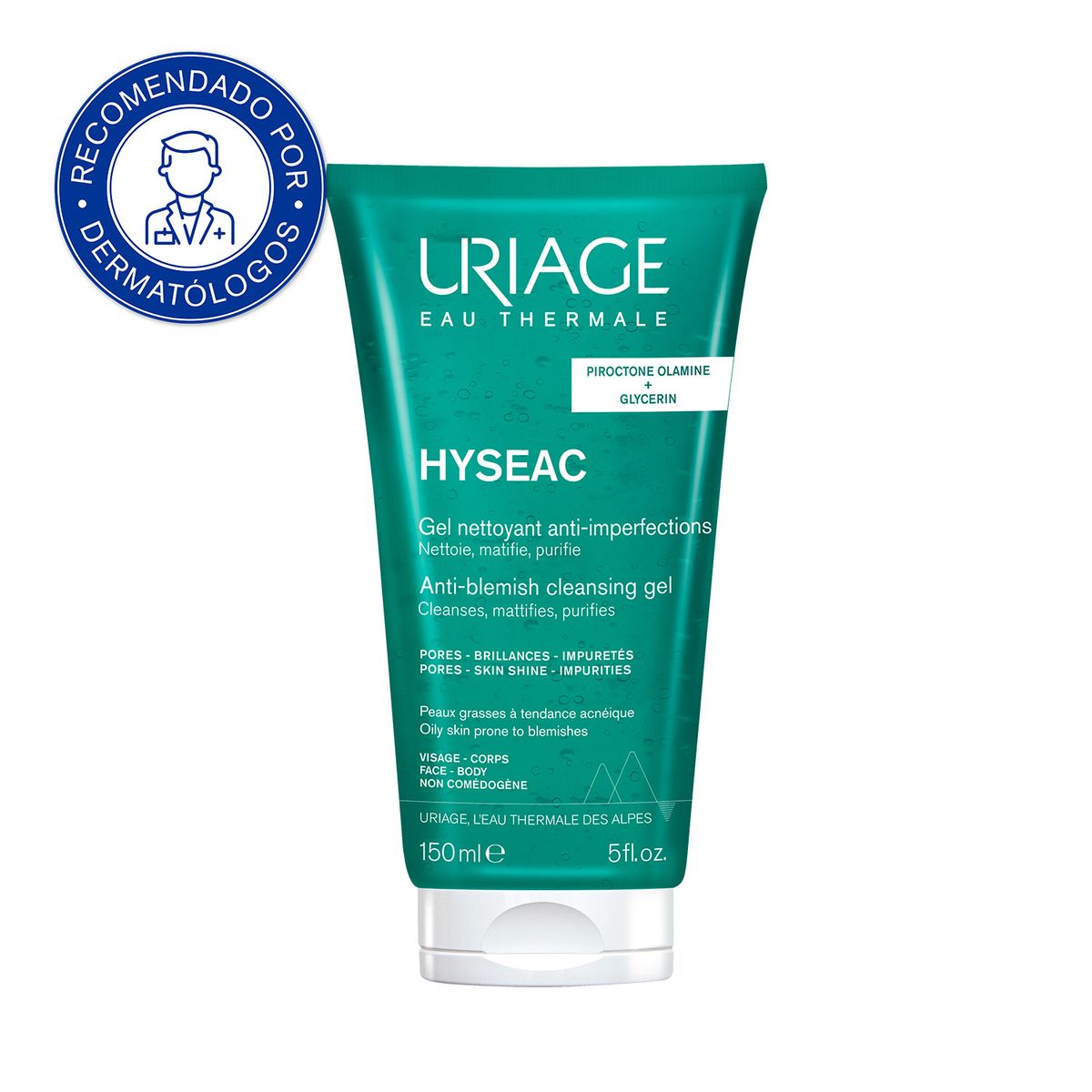 URIAGE - Uriage Hyséac Gel Limpiador 150ml -Limpiador facial para pieles mixtas a grasas con tendencia acneica