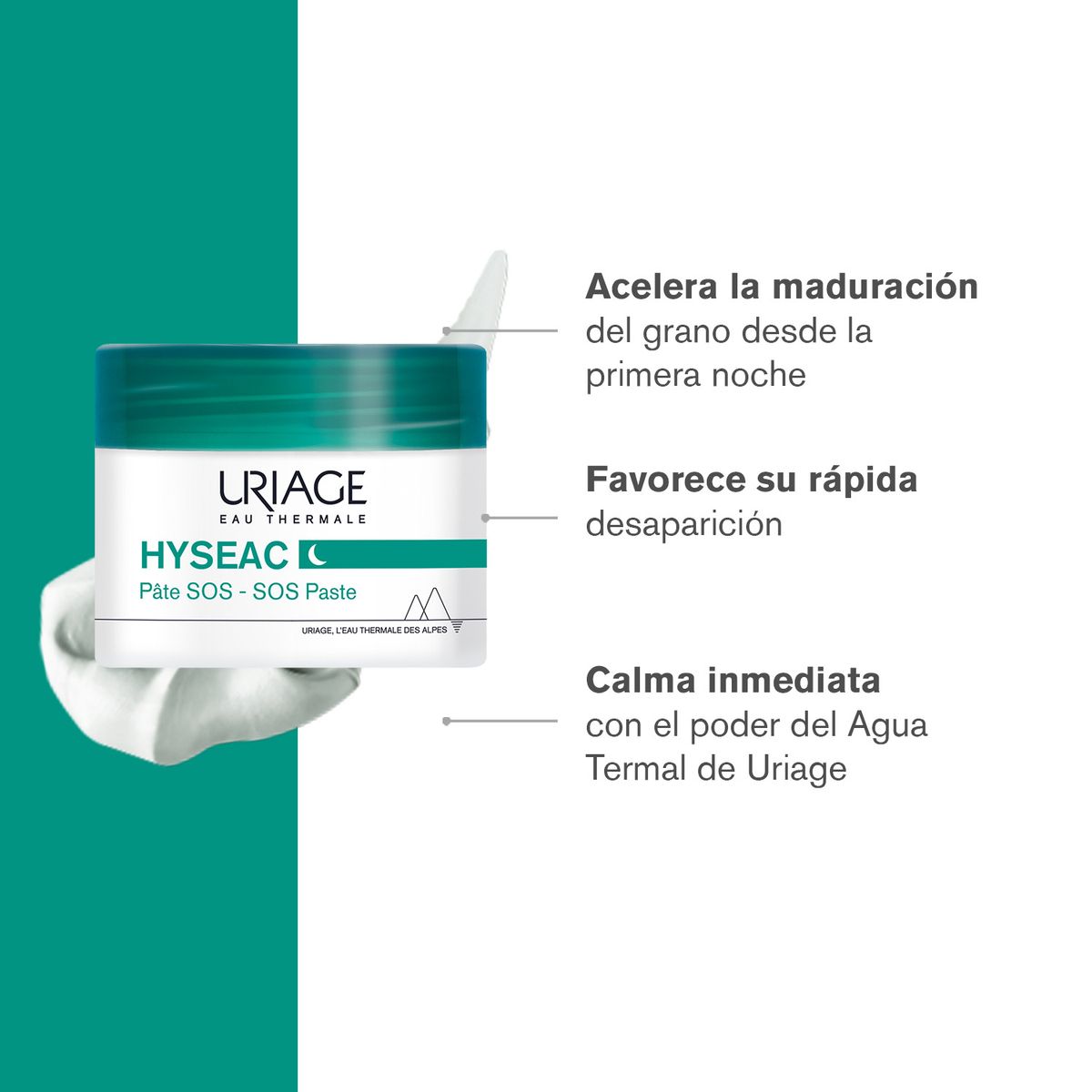 URIAGE - Uriage Hyséac Pate SOS 15g - Cuidado de aplicación localizada, acelerando el proceso de maduración de los granos