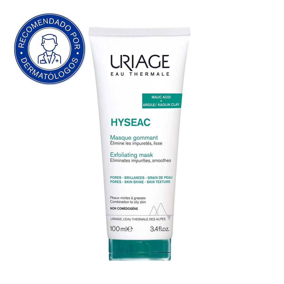 URIAGE - Uriage Hyséac Mascarilla Exfoliante 100ml - 2 modos de uso: Mascarilla y Exfoliante