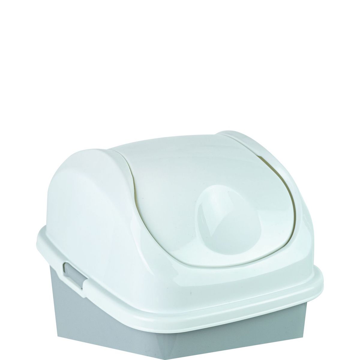 BASA -  Papelera Vaivén Ahorra Espacio Vanny 18 lt Gris C/ Blanco