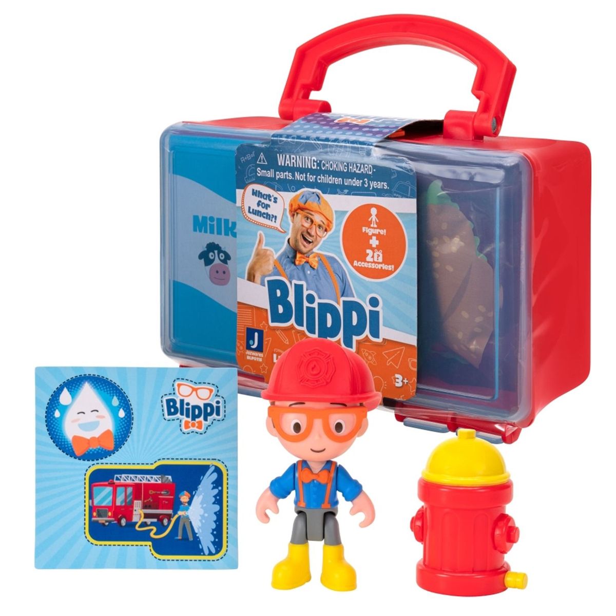 BLIPPI - Set Lonchera + Figura + Tarjeta Blippi