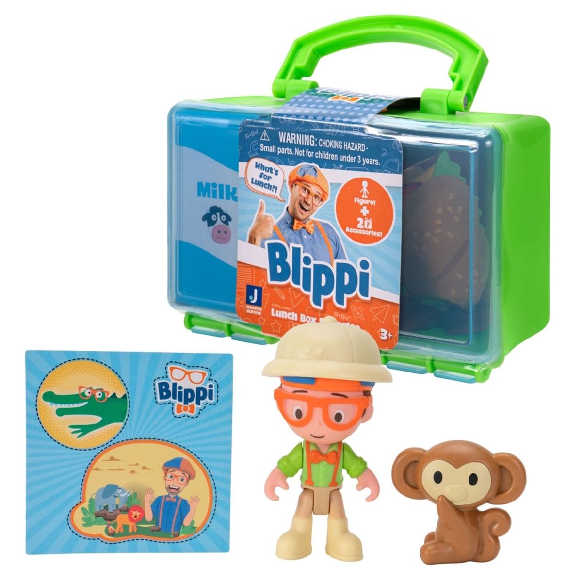 BLIPPI - Set Lonchera + Figura + Tarjeta Blippi