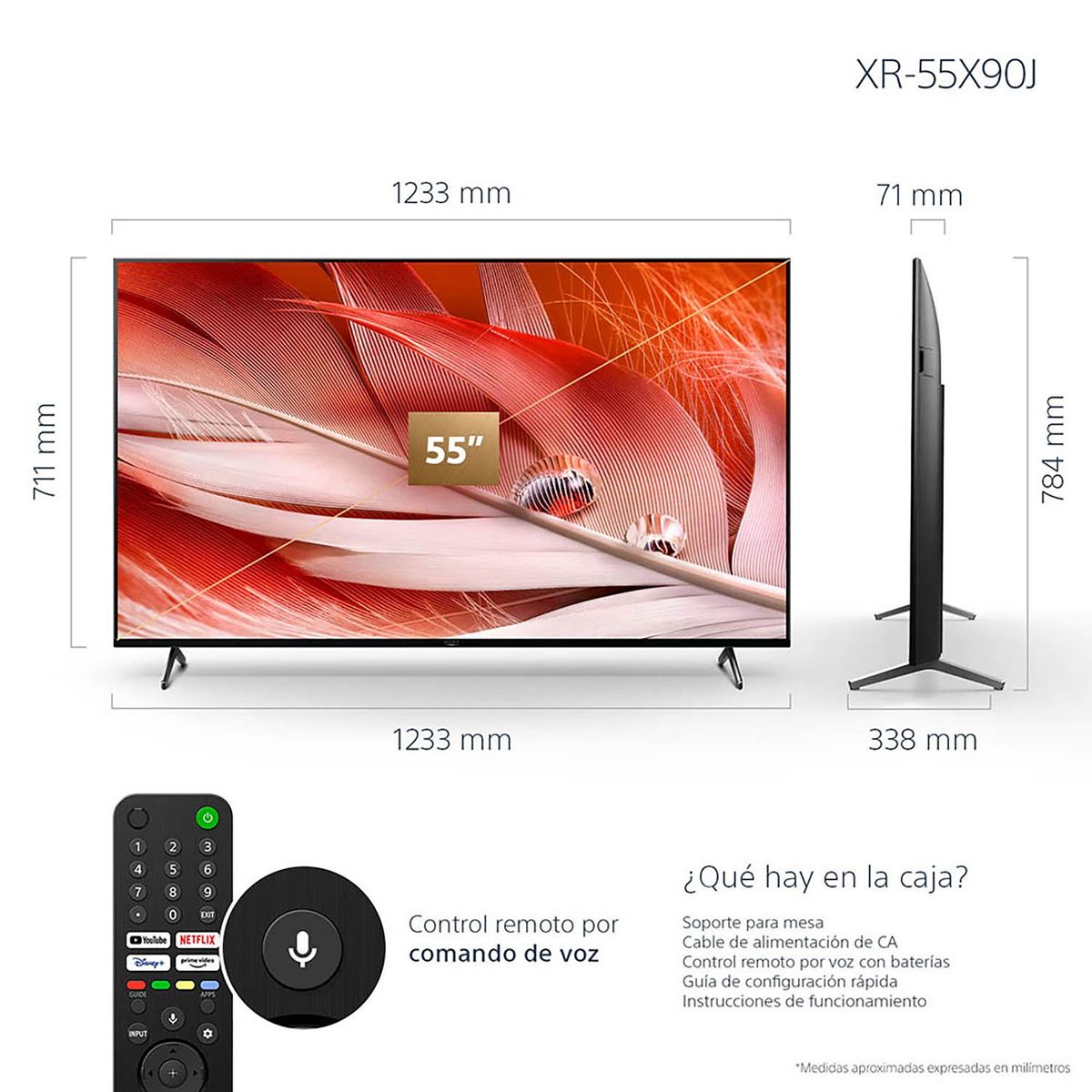 SONY - Televisor Sony 55" 4K Ultra HD Google TV Smart TV Full Aray LED XR-55X90J