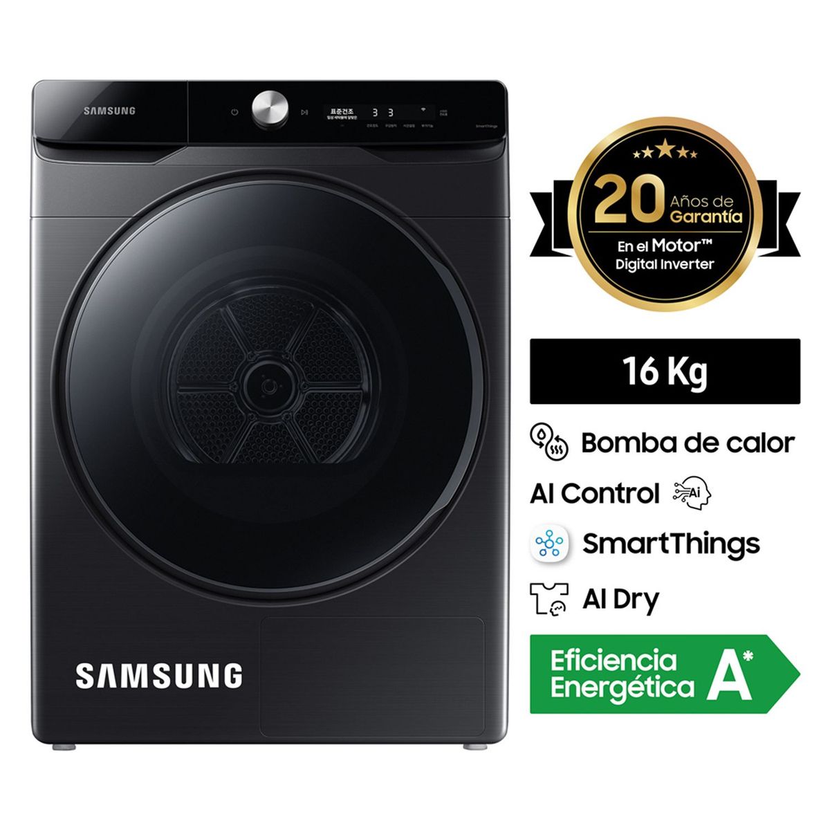 SAMSUNG - Secadora Samsung AI Control 16kg DV16T8740BV/PE