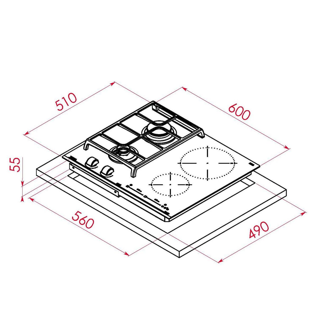 TEKA - Cocina Mixta De Gas/Inducción JZC 64322 BK