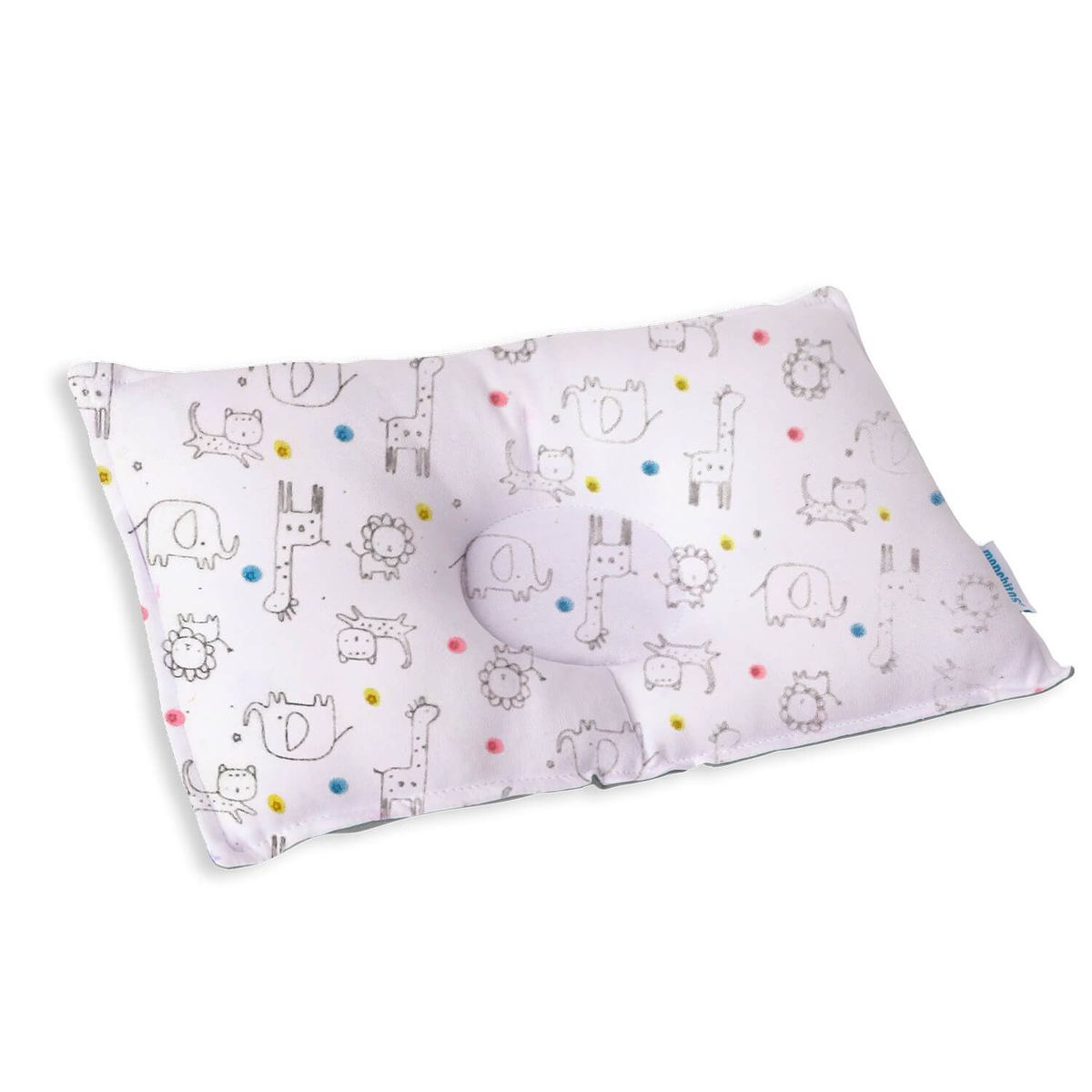MONCHITOS - Almohada Bebe Anticabeza Plana Reversible