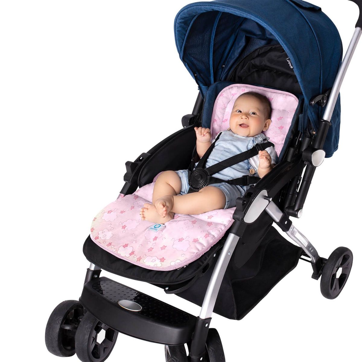 MONCHITOS - Colchón Para Coche Rosado Nubes Xtraconfort Monchitos