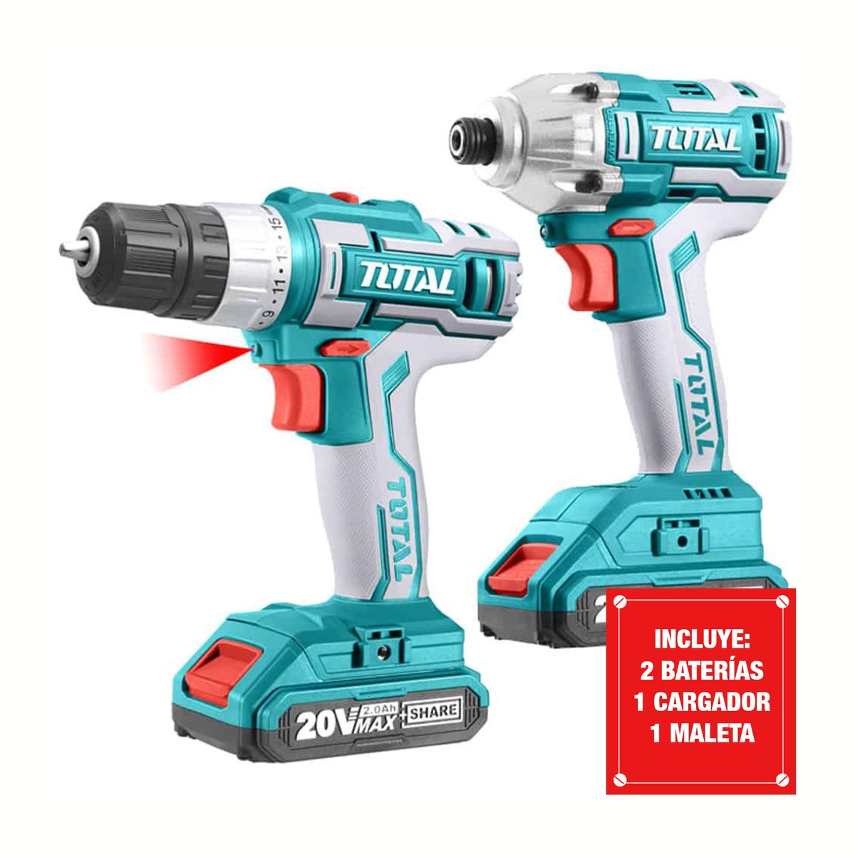 TOTAL TOOLS - TALADRO ATORNILLADOR ATORNILLADOR DE IMPACTO 20V TOTAL - TCKLI2006