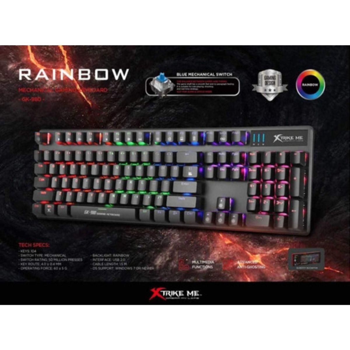XTRIKE ME - Teclado Mecanico Gamer Xtrike Me 104 Teclas
