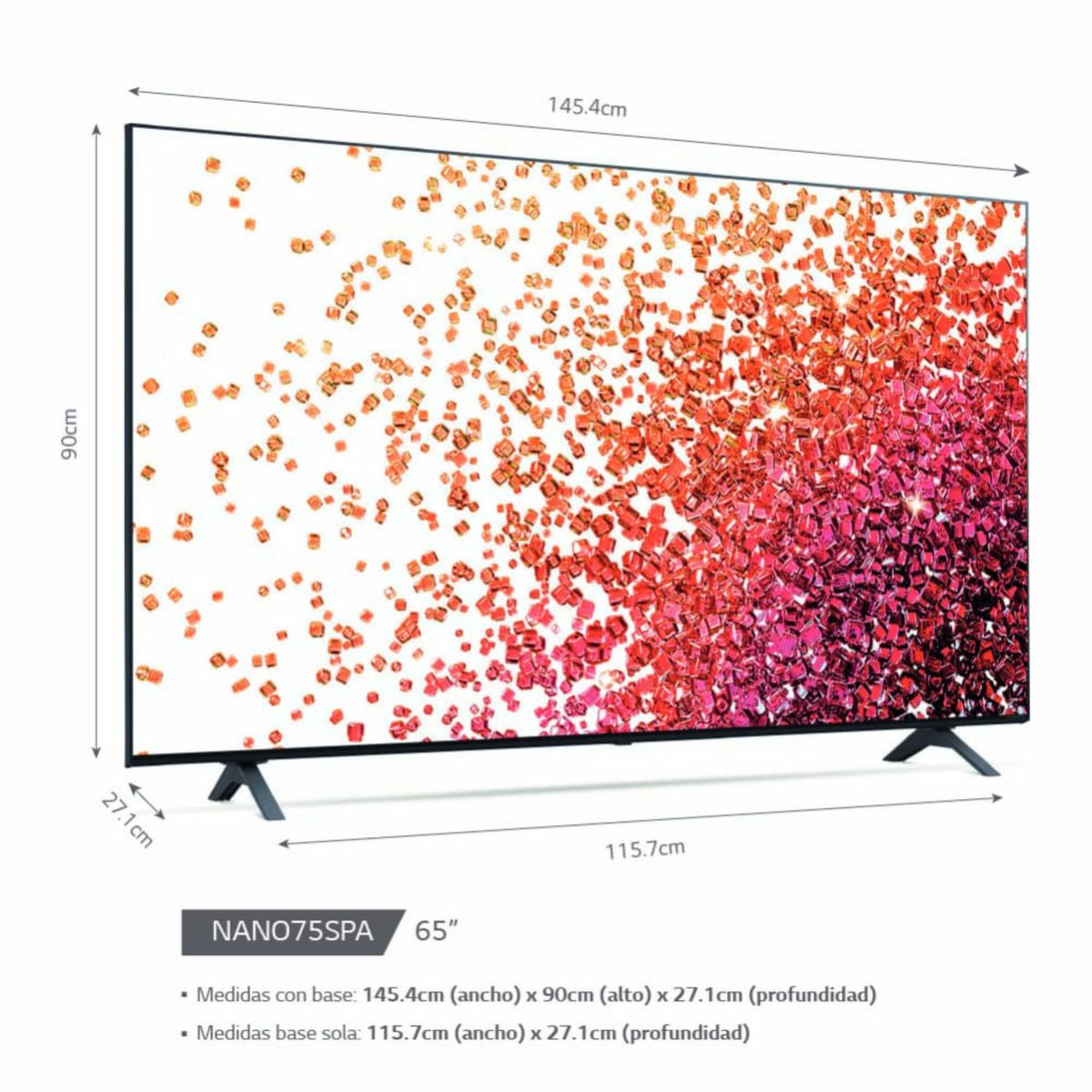 LG - Televisor 65" LG NanoCell 4K Ultra HD ThinQ AI 65NANO75SPA (2021)