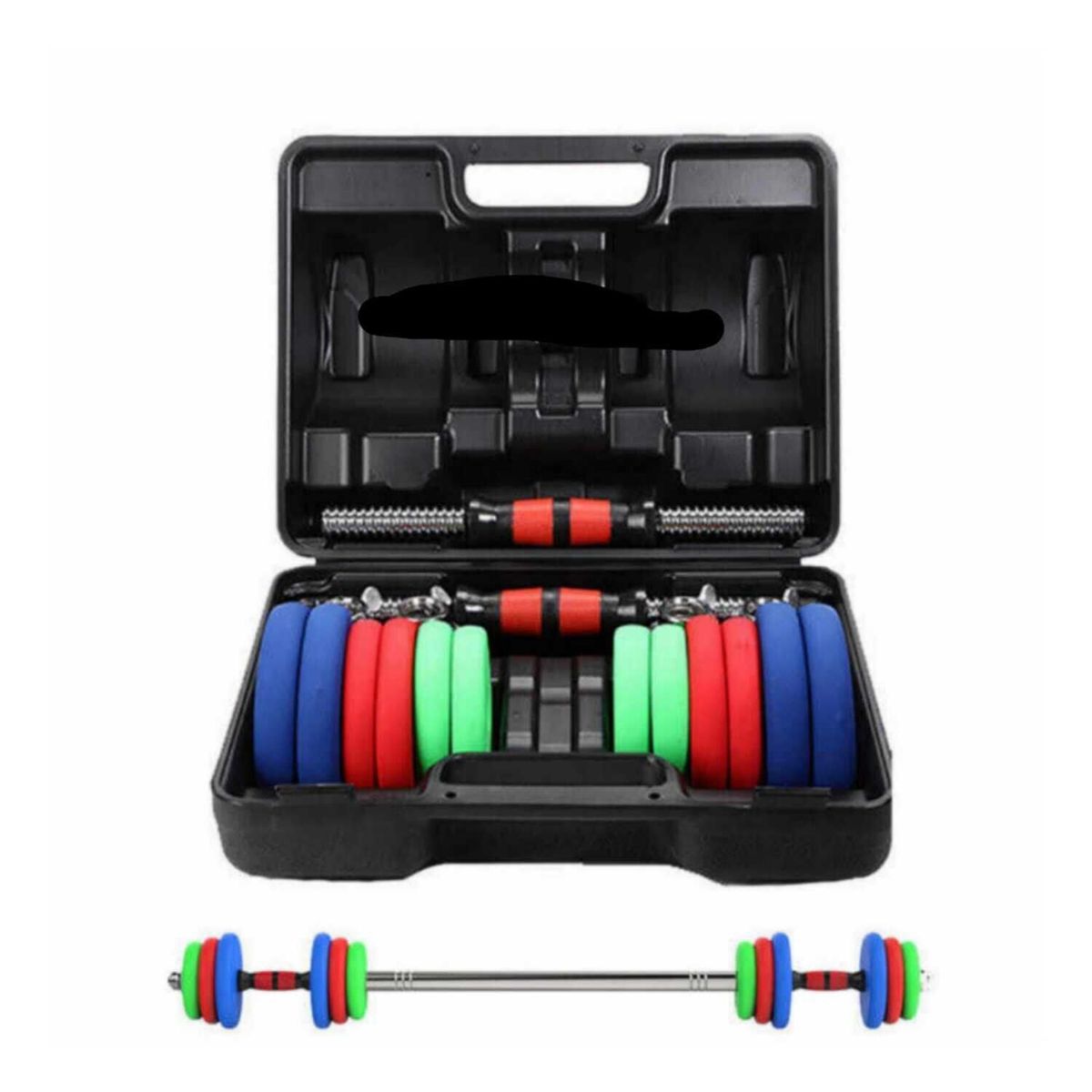 GENERICO - Set de Pesas 20Kg de Neopreno  + barra