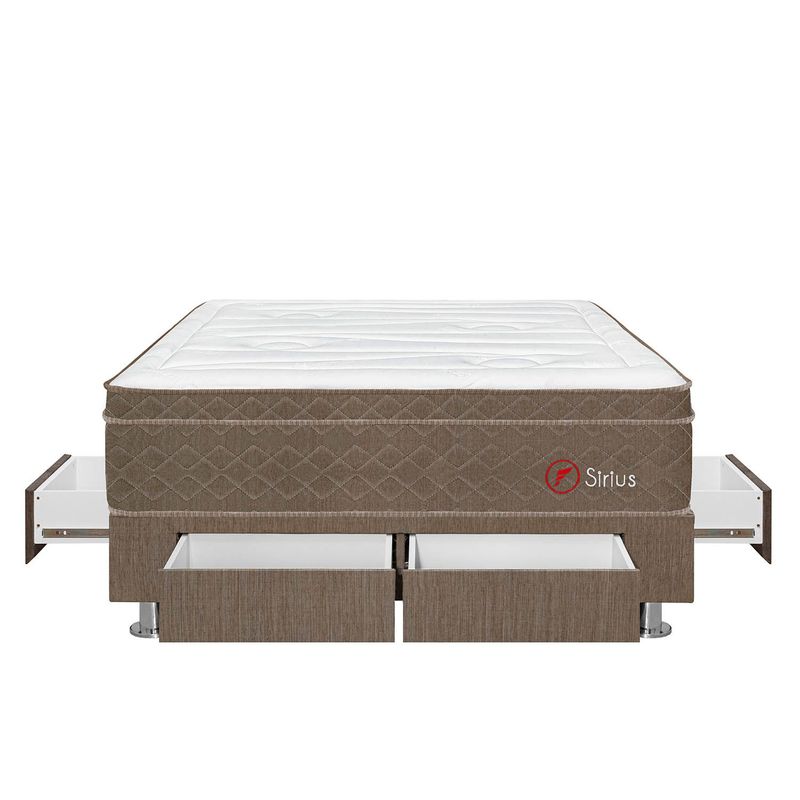 FORLI - Cama Con Cajones Sirius 2 Plz + 2 Almohadas Viscoelásticas + Protector