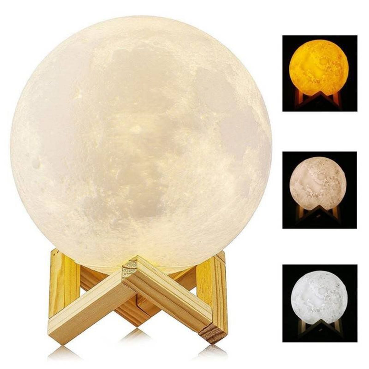 OTTOWARE - Lámpara Luna 3D Led Recargable 25cm