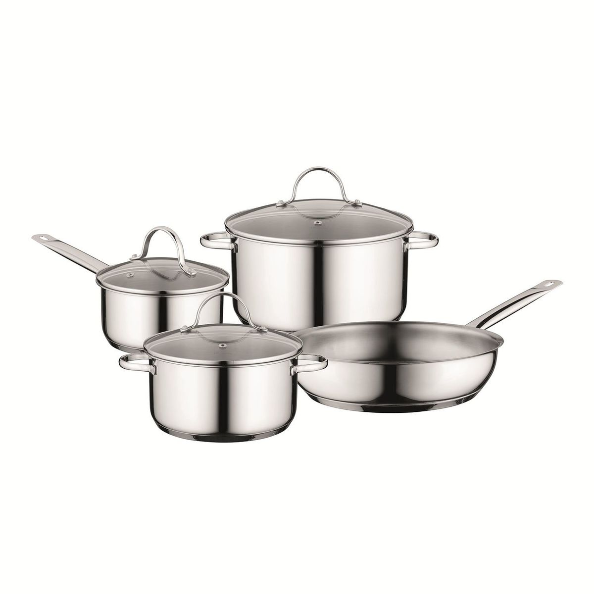 BERGHOFF - Juego de Ollas 7 Piezas Acero Inoxidable Essentials