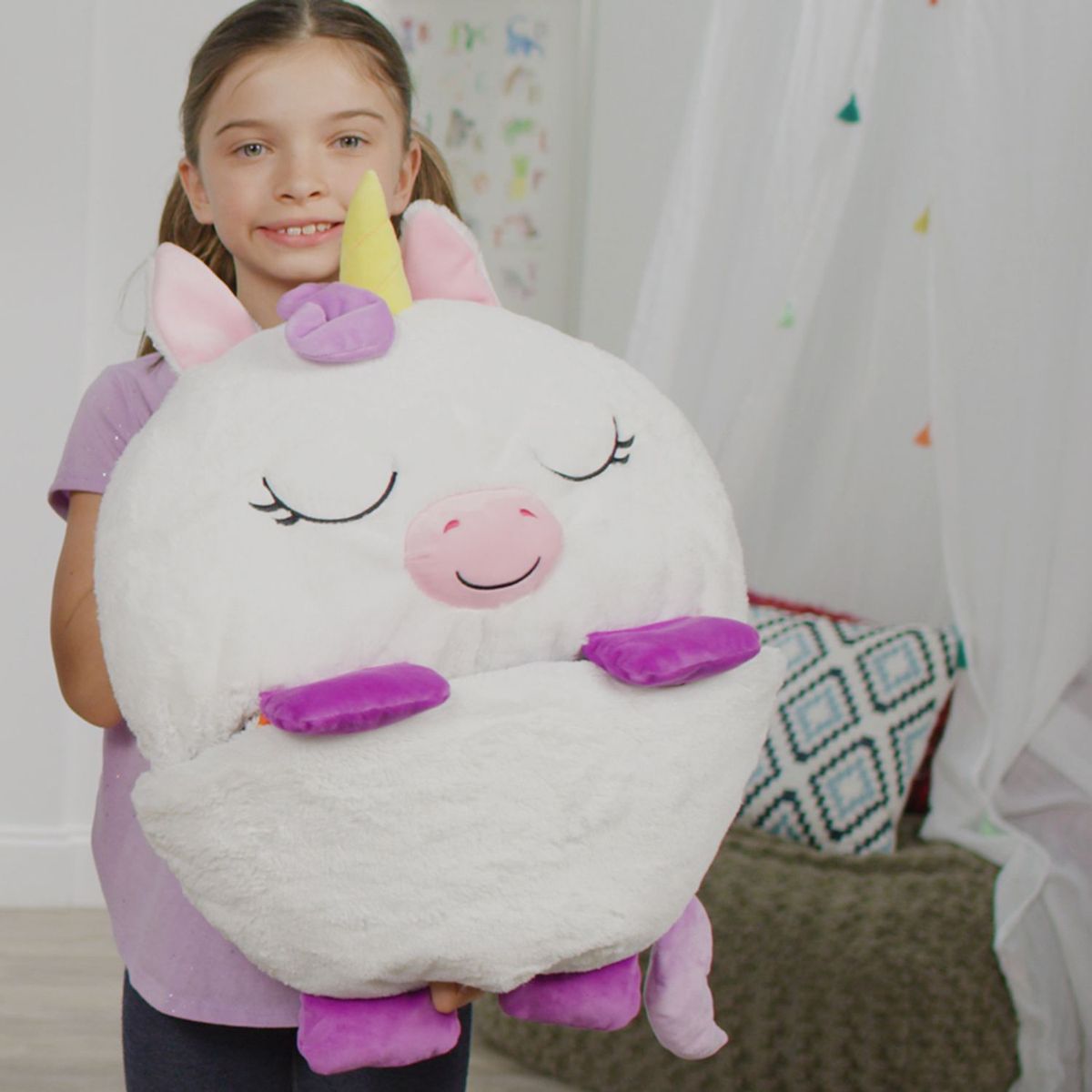 HAPPY NAPPERS - Unicornio Blanco Grande Bolsa de Dormir