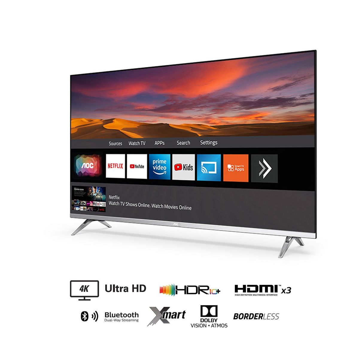 AOC - Televisor 50" Borderless ULTRA HD Smart TV 50U6305