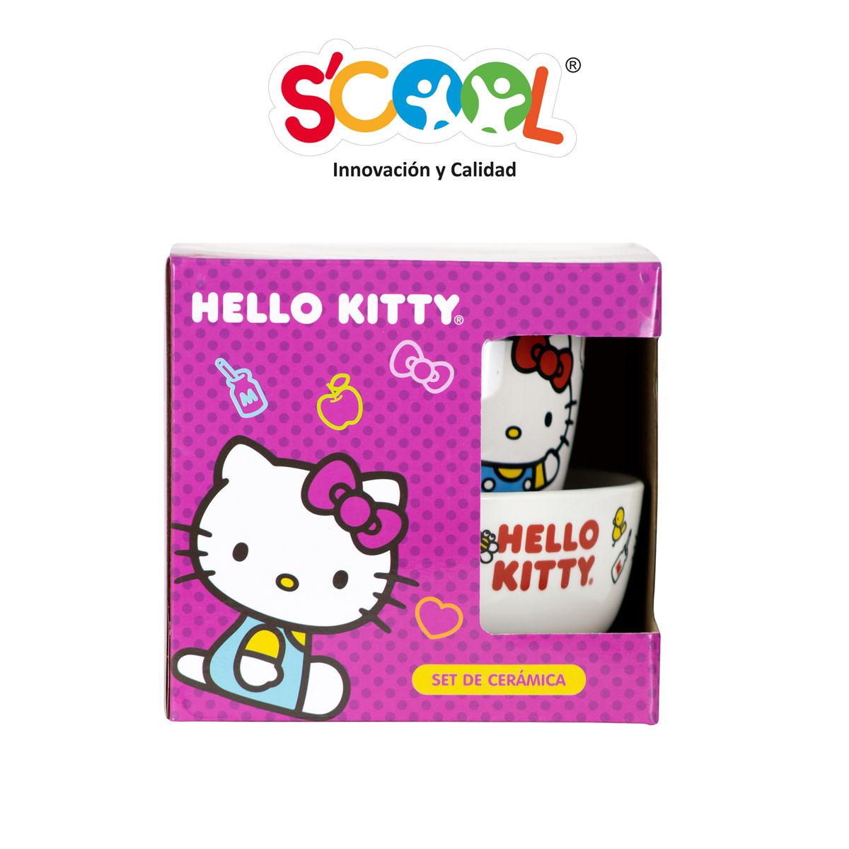 SCOOL - Set Vajilla De Cerámica 2pz Hello Kitty