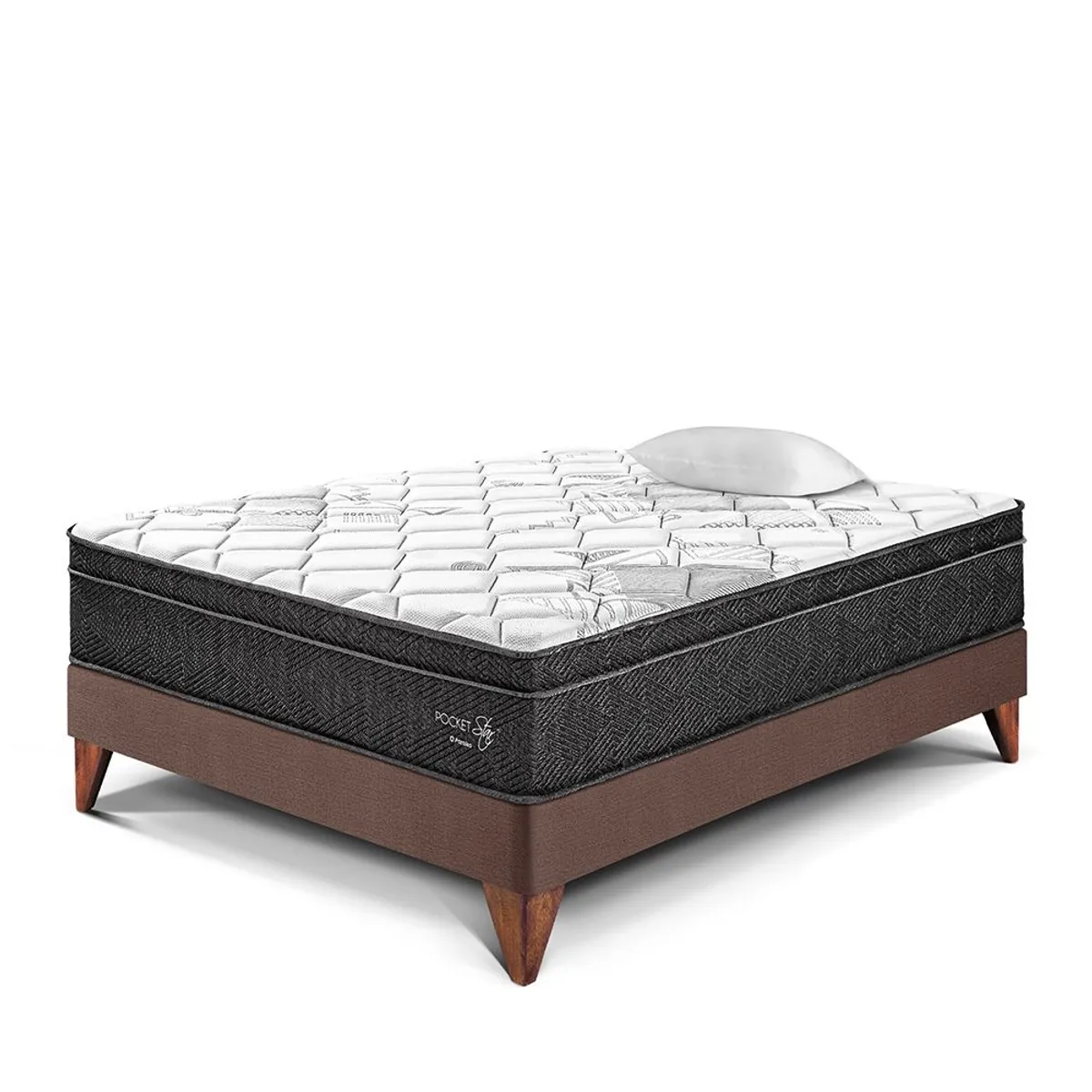 PARAISO - Cama Europea Pocket Star 1.5 Plz + 1 Almohada + Protector