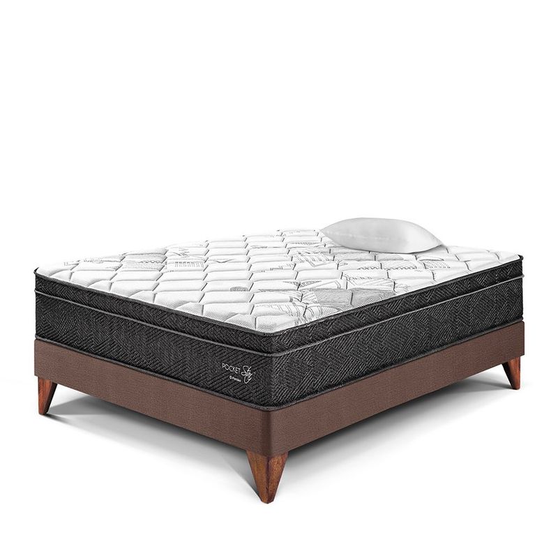 PARAISO - Cama Europea Pocket Star 1.5 Plz + 1 Almohada + Protector