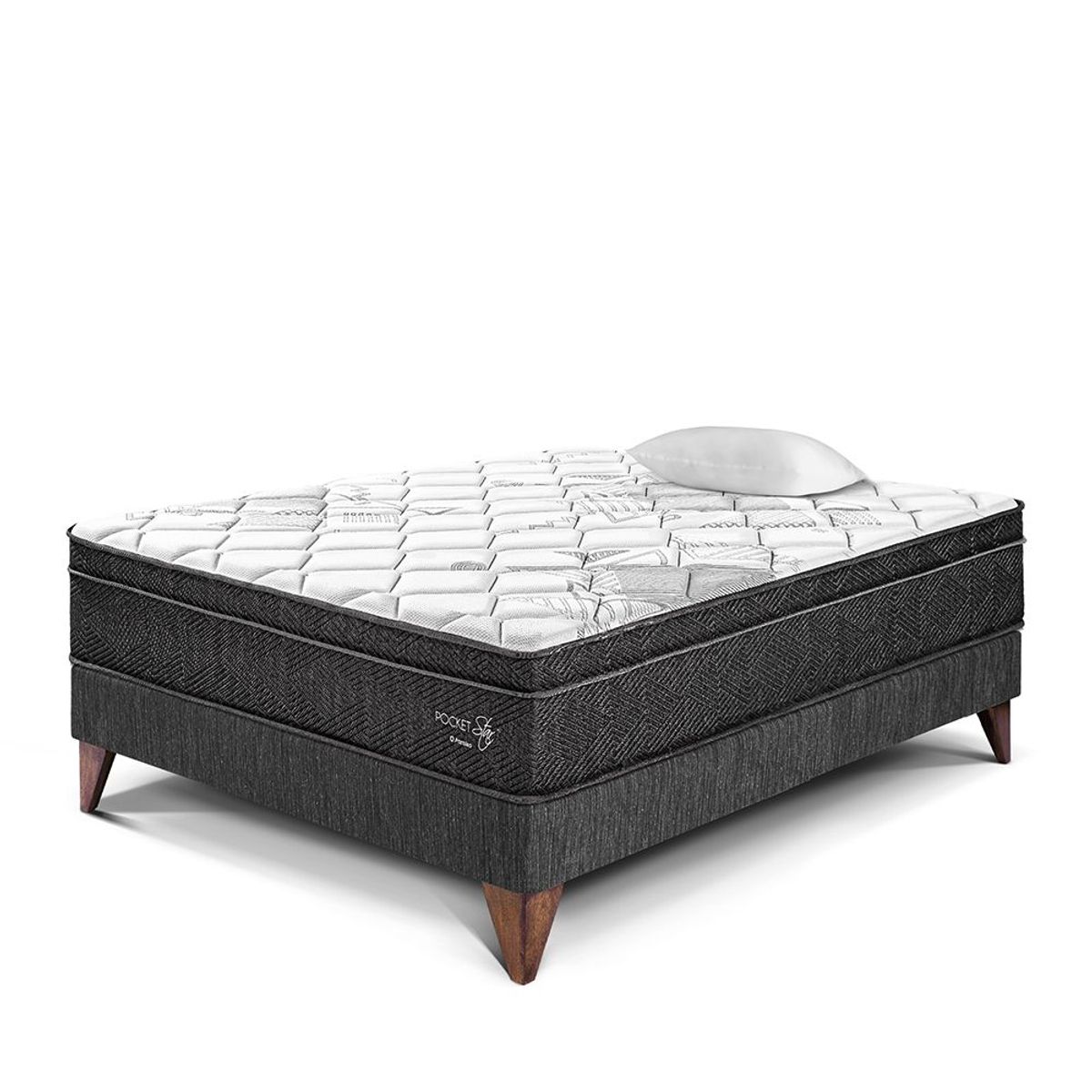 PARAISO - Cama Europea Pocket Star 1.5 Plz + 1 Almohada + Protector