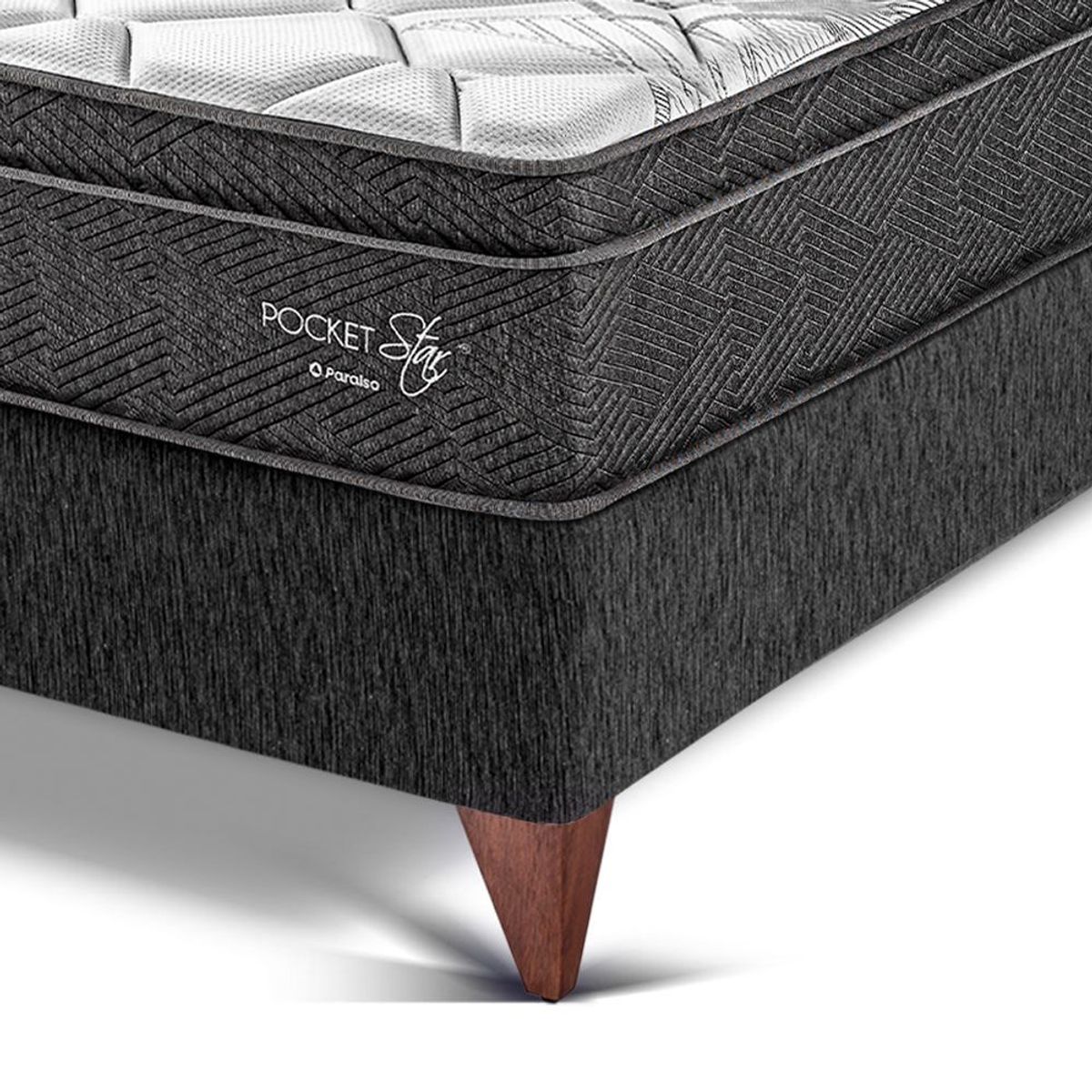 PARAISO - Cama Europea Pocket Star 2 Plz + 2 Almohadas + Protector