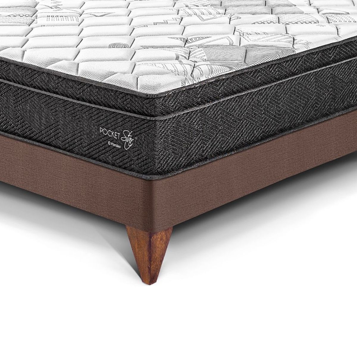 PARAISO - Cama Europea Pocket Star Queen + 2 Almohadas + Protector