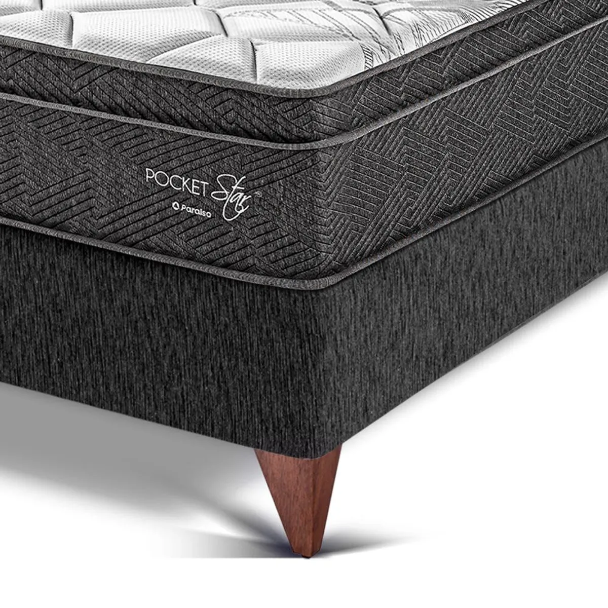 PARAISO - Cama Europea Pocket Star Queen + 2 Almohadas + Protector