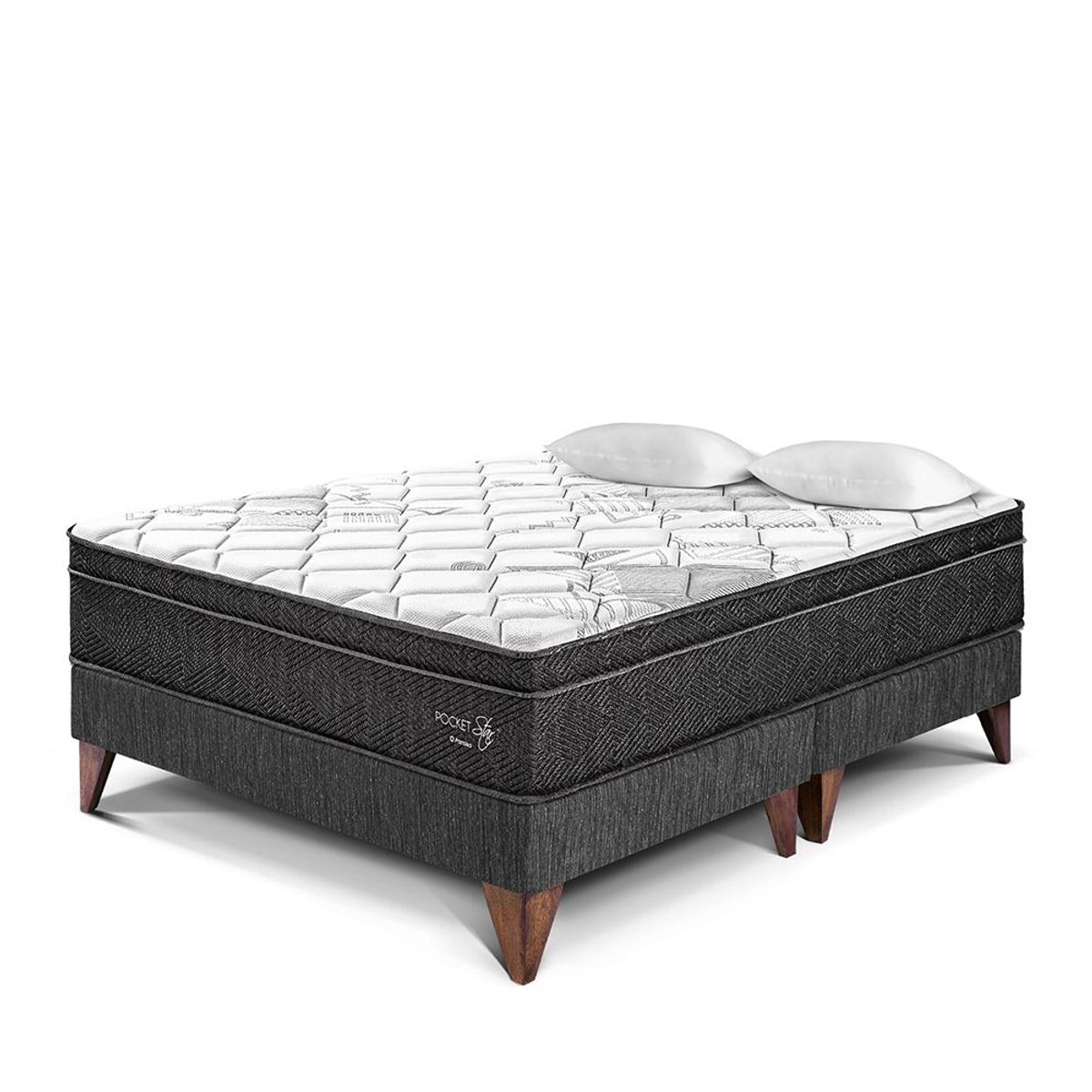 PARAISO - Cama Europea Pocket Star King + 2 Almohadas + Protector