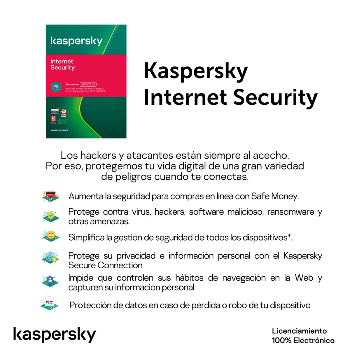 KASPERSKY - Antivirus Kaspersky Internet security 1 user 1 año Bundle Kaspersky