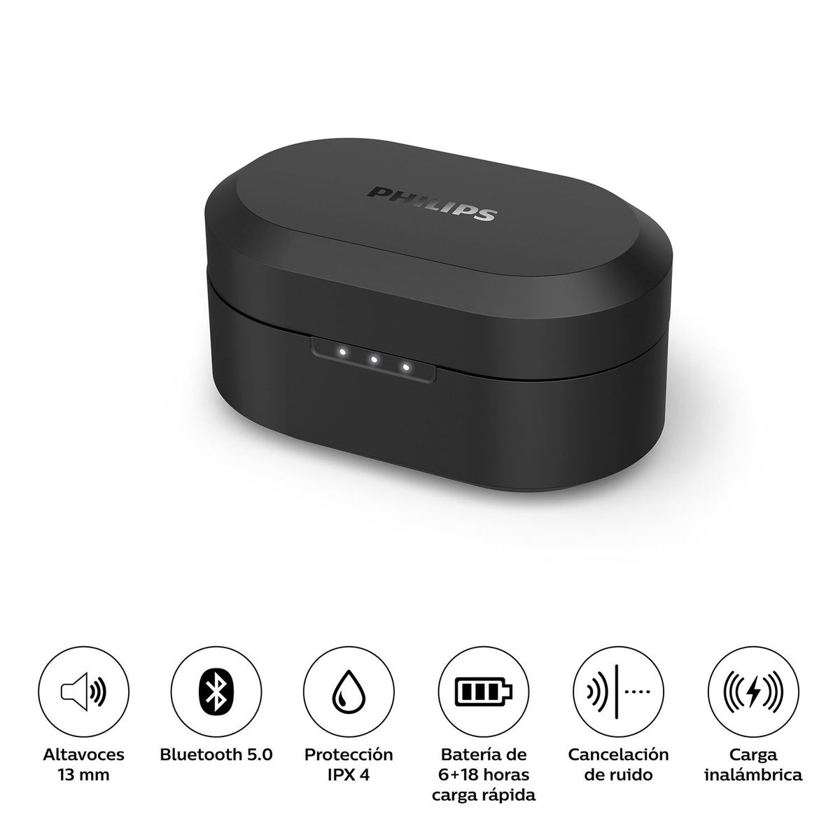 PHILIPS - Audifonos True Wireless Bluetooth 5.0 IPX 4 TAT8505BK NEGRO