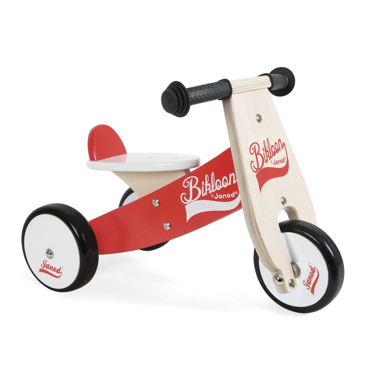 JANOD - Triciclo sin Pedales de Madera Rojo  