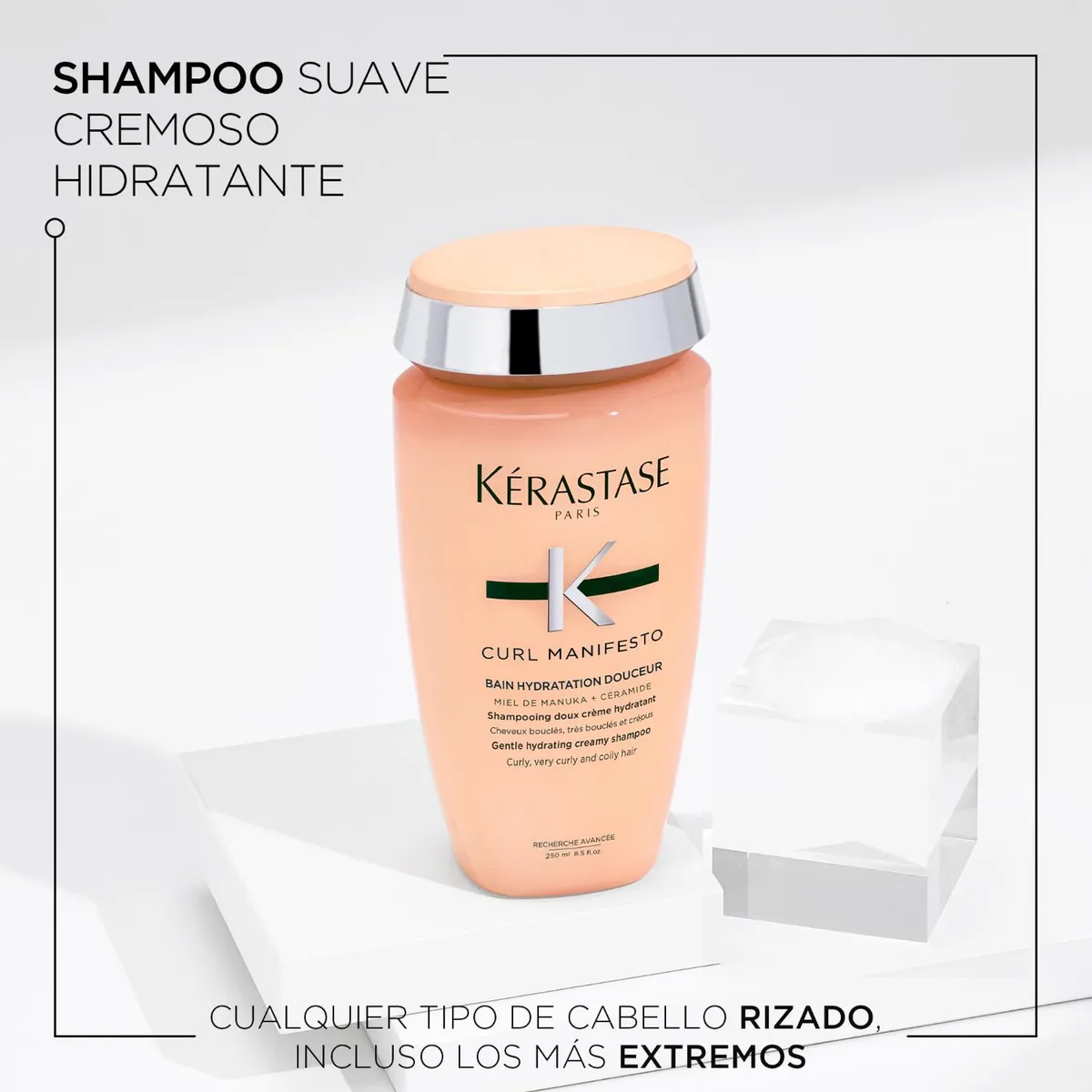 KERASTASE - Shampoo Para Rulos Bain Hydratation Douceur Curl Manifesto 250 Ml