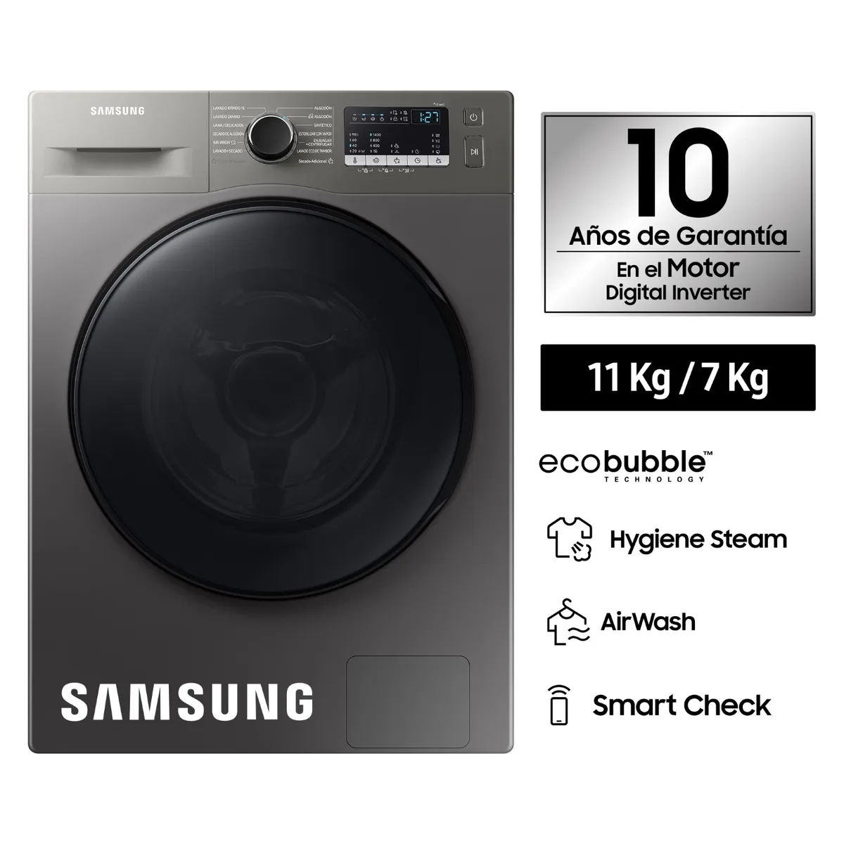 SAMSUNG - Lavaseca Ecobubble Con Airwash 11 Kg / 7 Kg 