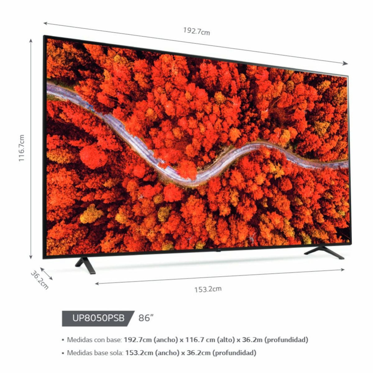 LG - Televisor 86" LG UHD 4K Ultra HD ThinQ AI 86UP8050PSB (2021)