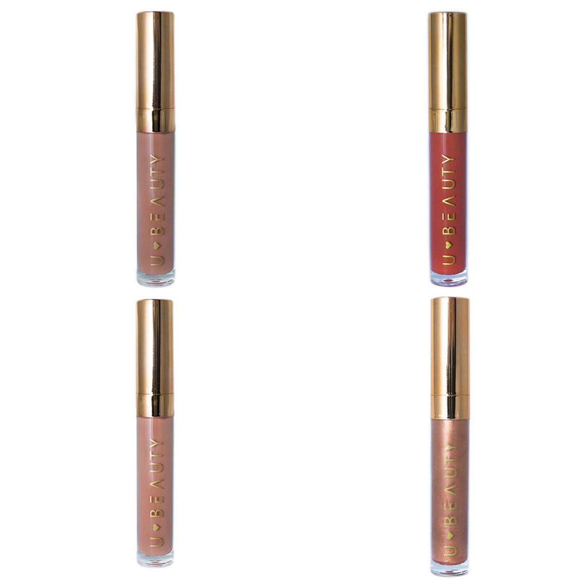 U BEAUTY - Pack 4 Labiales Nude Brillo Hidra