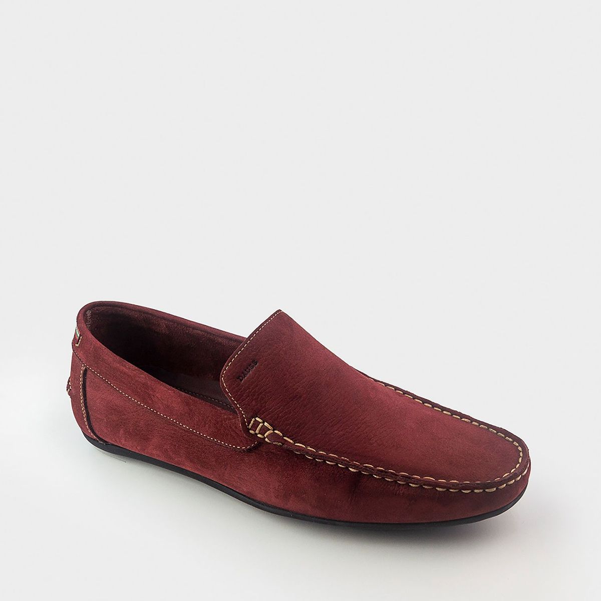 GREENBAY - Mocasines Hombre Casual Cuero Guinda