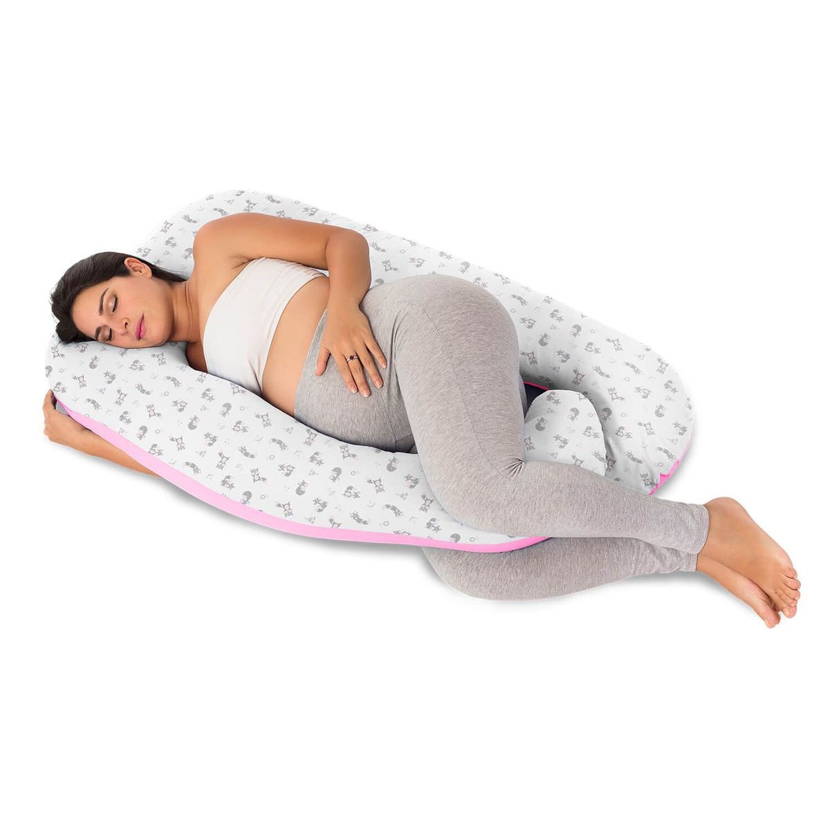 MONCHITOS - Mega Almohadón Pre Y Post Natal Rosado Bb Zorritos