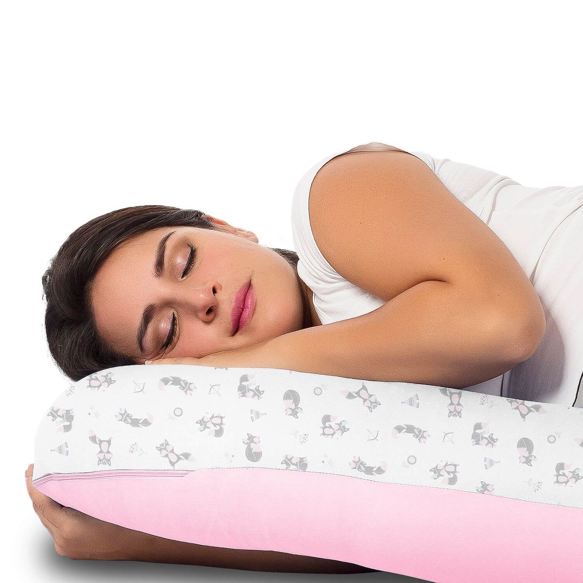 MONCHITOS - Mega Almohadón Pre Y Post Natal Rosado Bb Zorritos