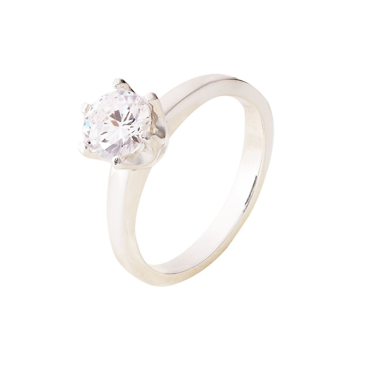 MAISHA - Anillo de Compromiso Fancy delgado con Zircon Circular de Plata 925