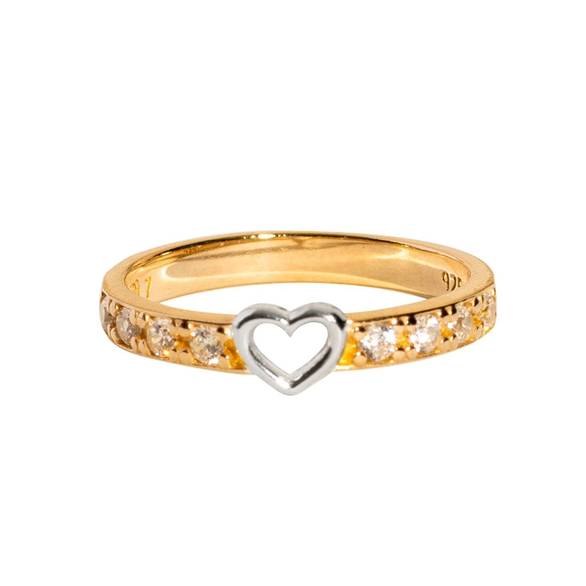 MAISHA - Anillo Fancy Silueta Corazón Bañado en Oro