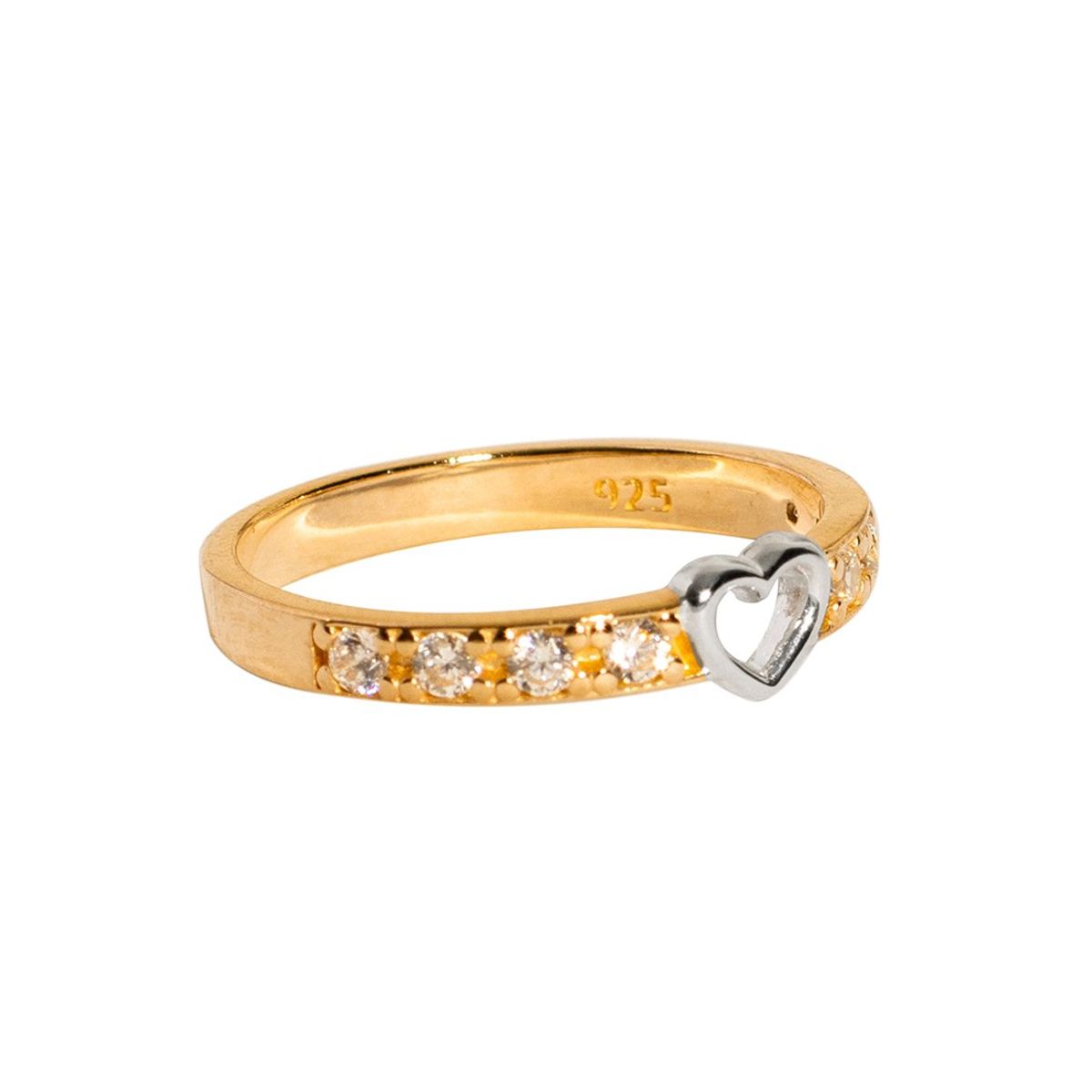 MAISHA - Anillo Fancy Silueta Corazón Bañado en Oro
