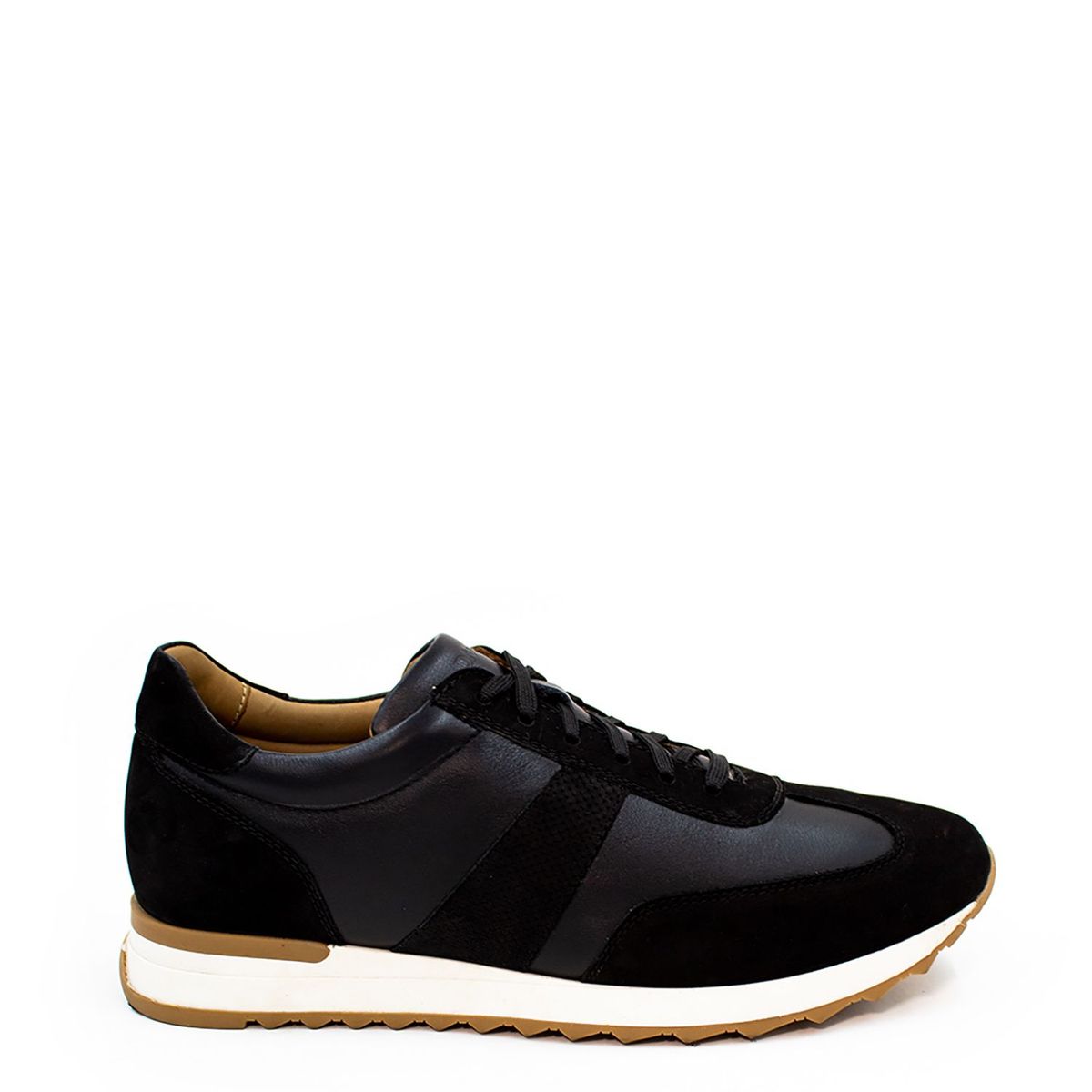 GREENBAY - Zapatillas Hombre Cuero Negro