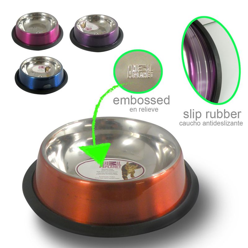 ANIMAL PLANET - Plato de acero inoxidable para gato