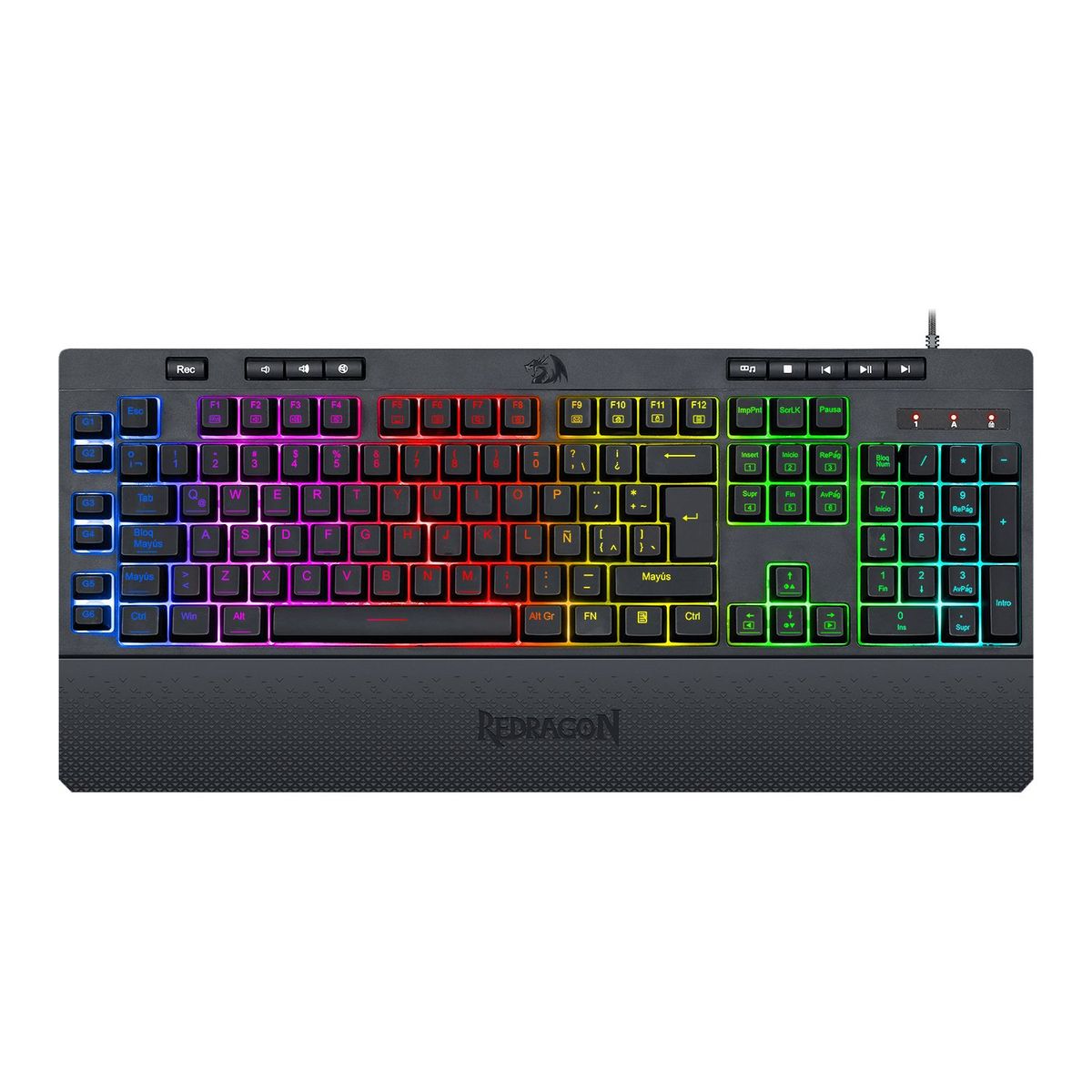 REDRAGON - Teclado Semi Mecánico Gamer Shiva K512RGB-SP