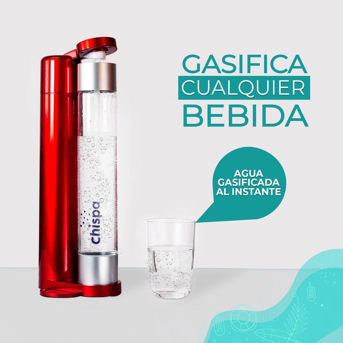 CHISPA - Chispa soda maker rojo Gasificador de agua